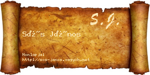 Sós János névjegykártya